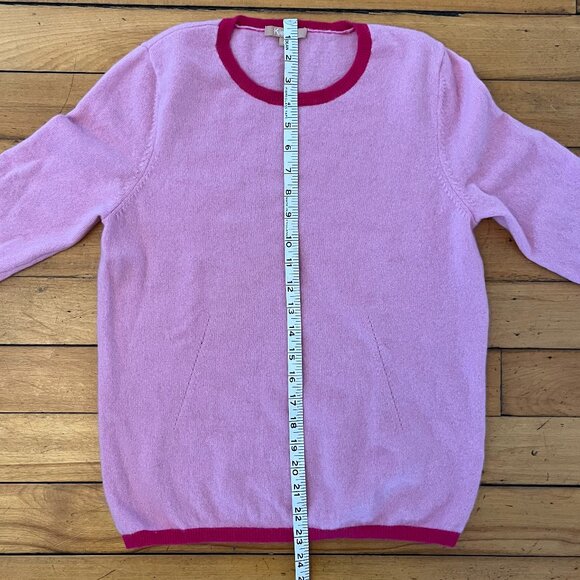 Kier + J Pink Cashmere Crewneck Sweater, Size Medium - Picture 7 of 8